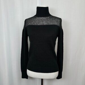 Francescas Turtleneck Sweater Wool Alpaca Size XS Black Soft Holiday Chic NYE